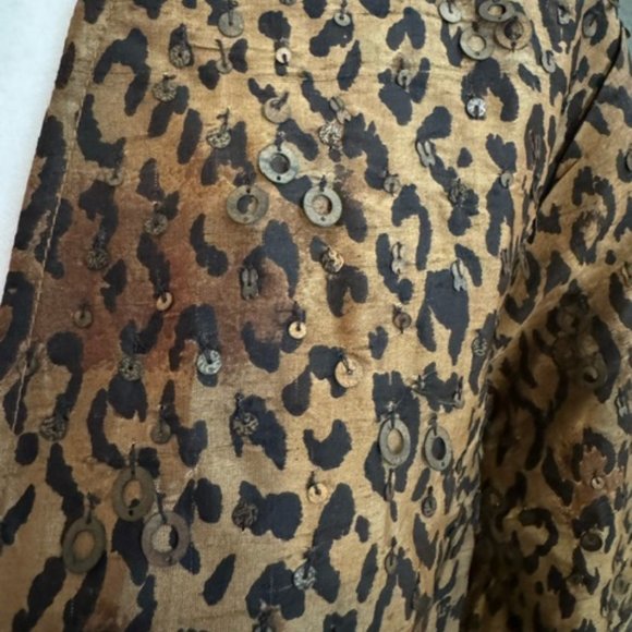 Chico's Sz 1 Women's Lightweight blazer. Animal Print. Silk/polyester - Picture 8 of 9